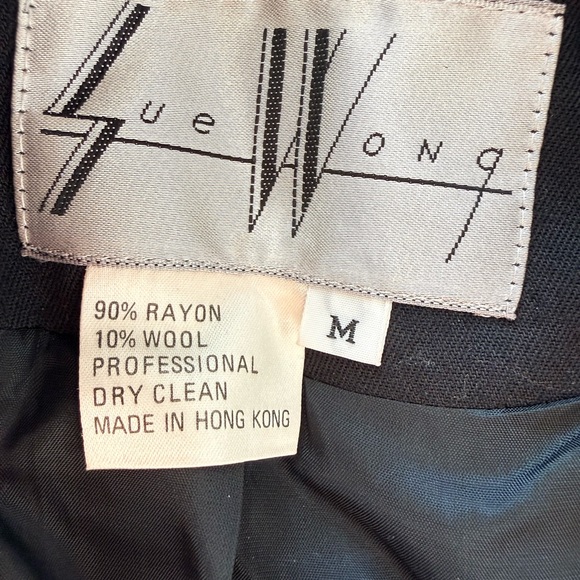 Vintage Sue Wong Black and Burgundy Embroidered Blazer and skirt fit medium - Picture 5 of 6